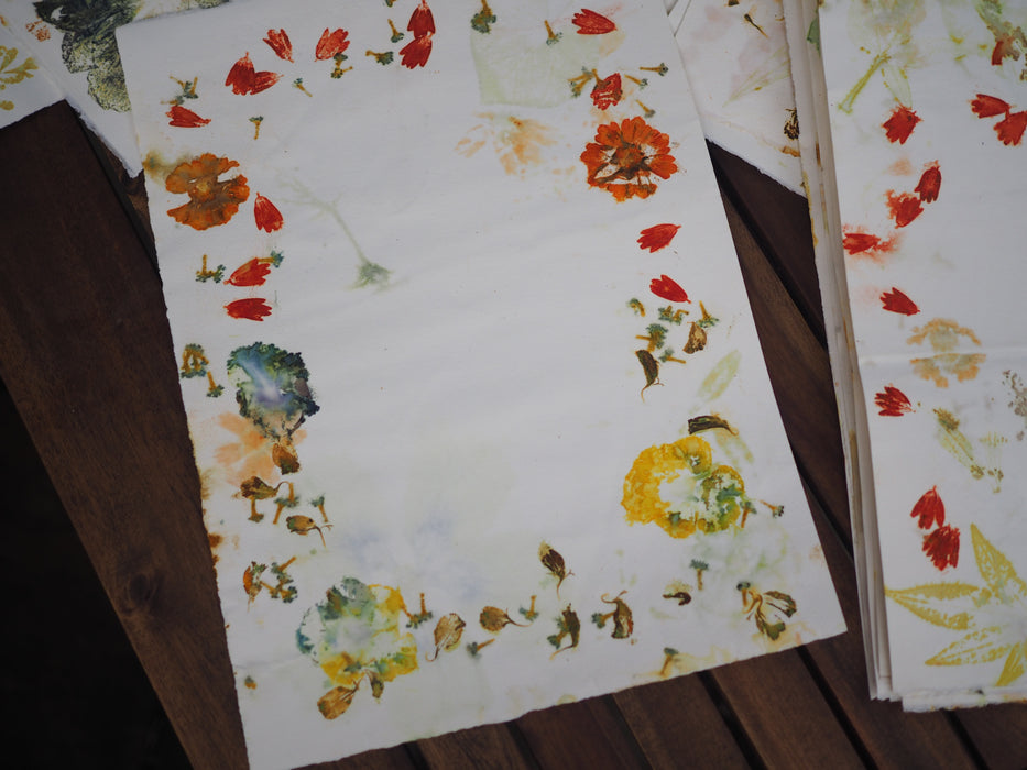 Ecoprinted paper, 120# Cotton, 3 sheets