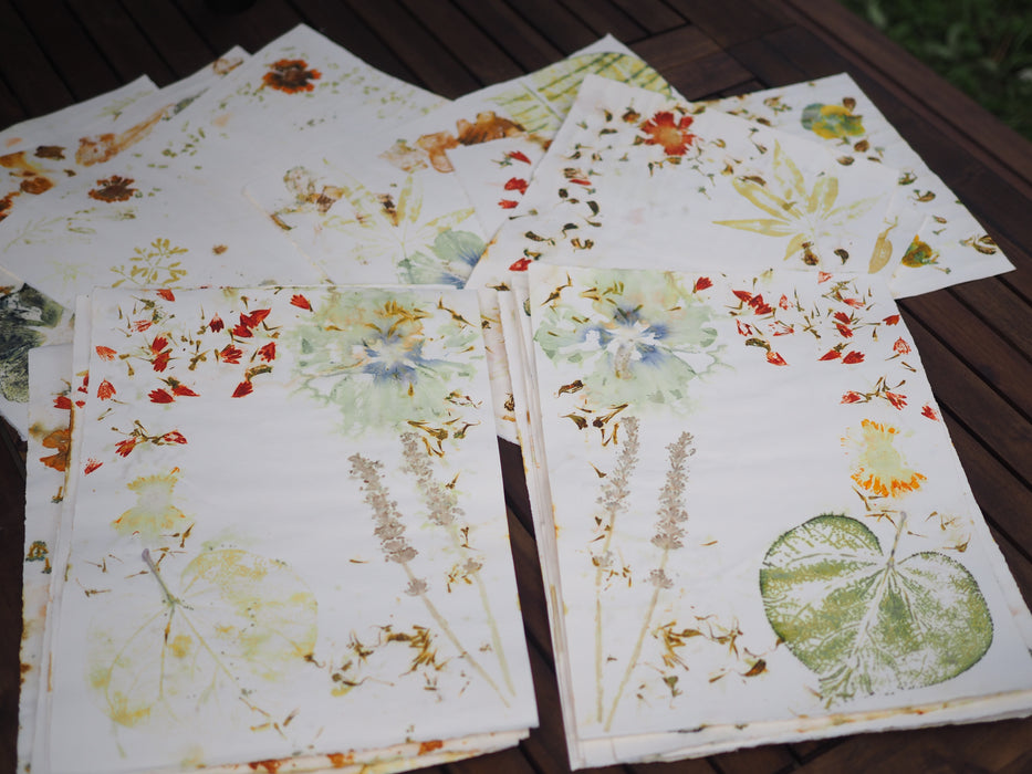 Ecoprinted paper, 120# Cotton, 3 sheets