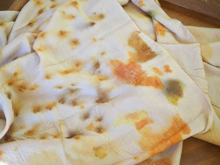 Naturally Dyed and Ecoprinted Wool Shawl (A) *SALE*