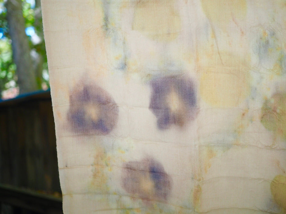 Naturally Dyed and Ecoprinted Wool Shawl (F) *SALE*