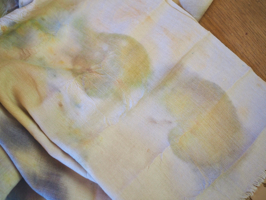 Naturally Dyed and Ecoprinted Wool Shawl (F) *SALE*